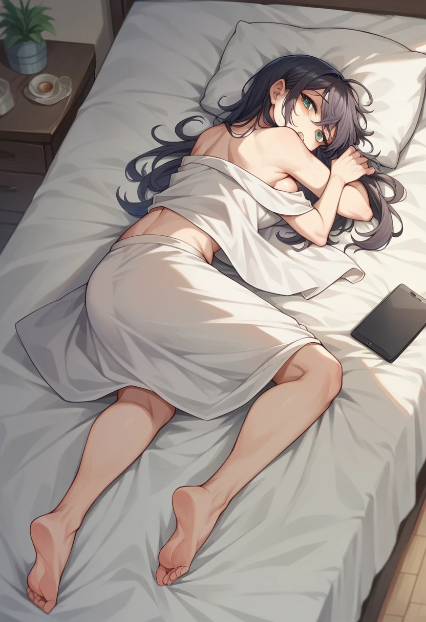 ((masterpiece))((Highest quality))Bed、From above