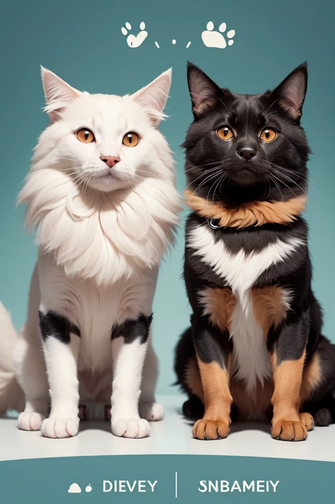 Make me a cartoon image of dogs and cats together with a name next to it (pet simulator)