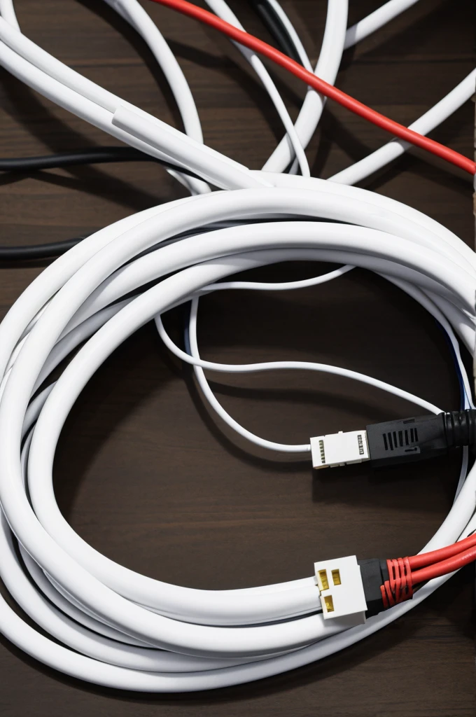 Laying white network cables