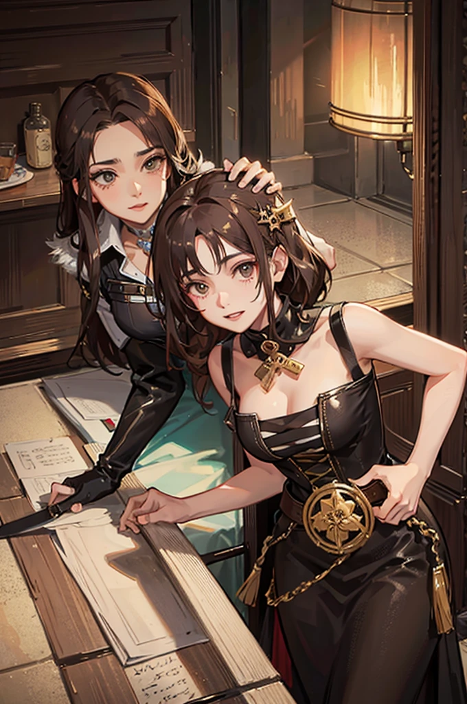 Royal sister,Mature,bandit,Brown curly hair,Fantasy,Broadsword,