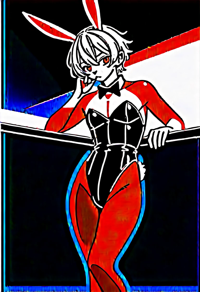 Highest quality, Highest quality, High quality illustrations, masterpiece, Ultra-high resolution, Detailed Background, bartender, bar, Smoking shisha, Absurd, Perfect Anatomy, Performance, Good lighting, Shadows in the movie(kemono, Furry Personification)Dynamic Angle, Rubber suit, ラbarスーツ, latex, Earrings, Bunny Suit, Cat, male