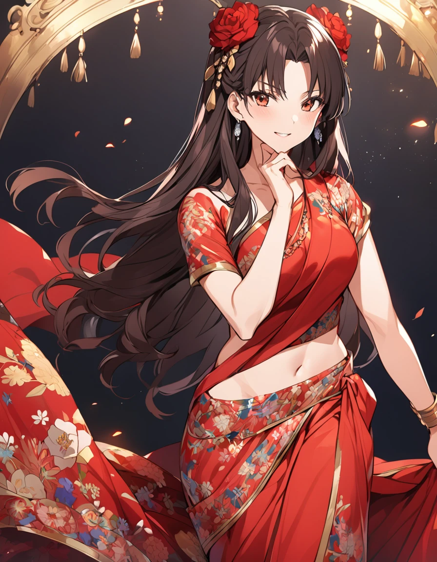 Tohsaka rin mature in saree