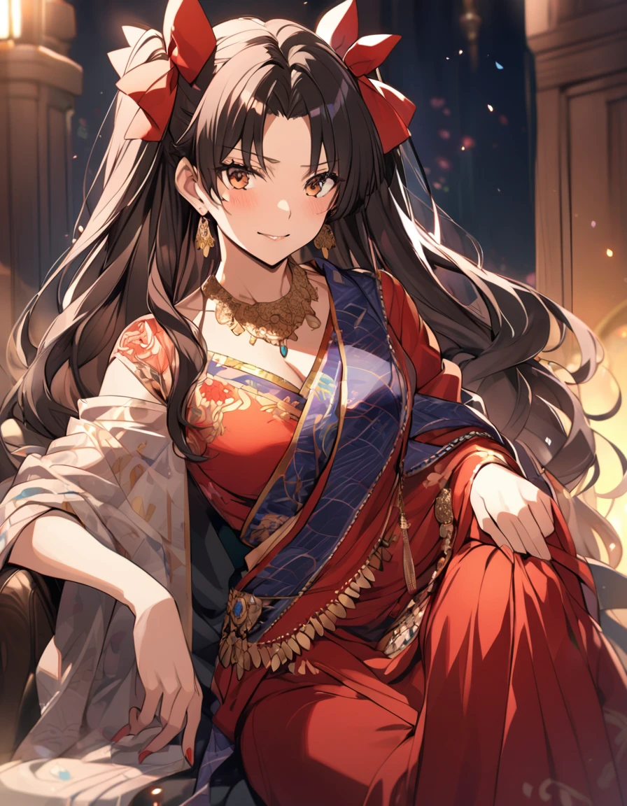 Tohsaka rin mature in saree
