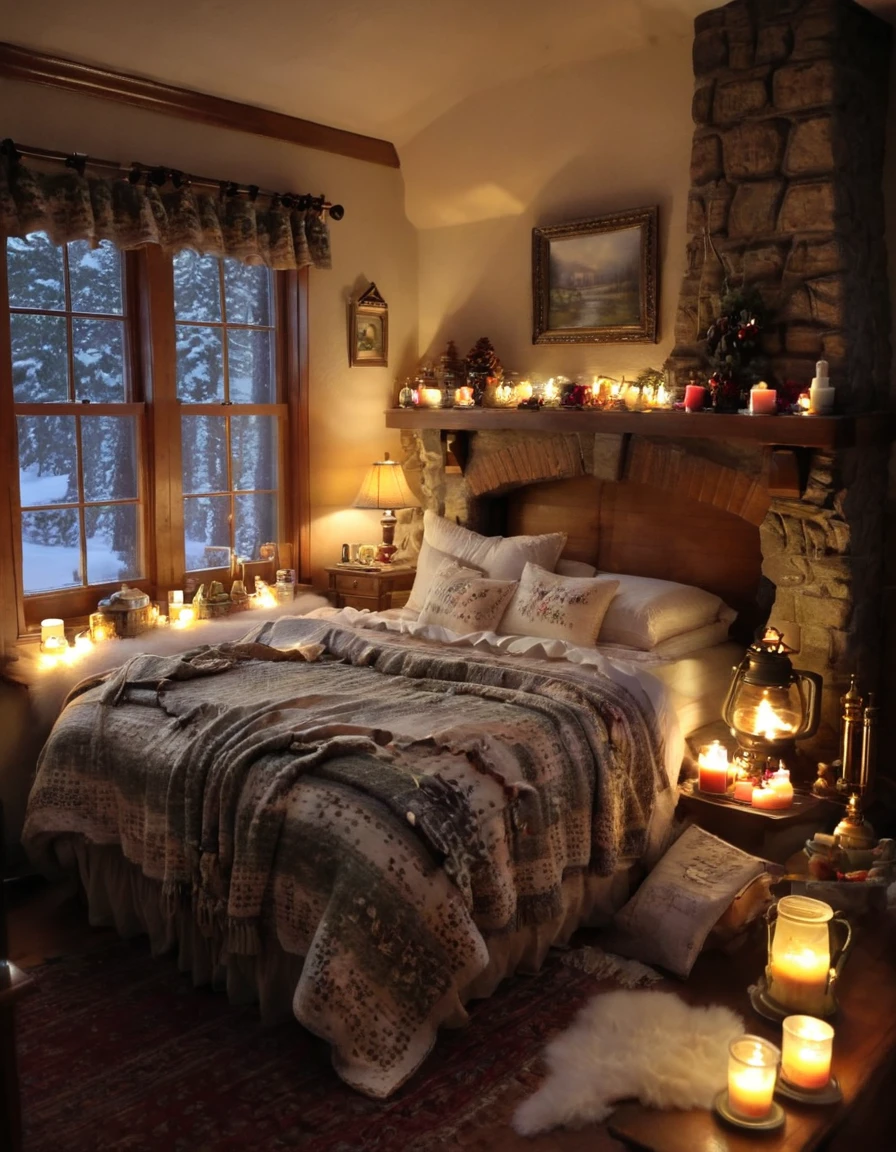  with a blanket, thomas kinkade. cute cozy room, cozy and calm, cozy setting, very cozy, cozy wallpaper, cozy room, cozy place, cozy and peaceful atmosphere, cosy enchanted scene, cozy candlelight, cozy environment, cozy bed, soothing and cozy landscape, cozy atmosphere, cosy fireplace