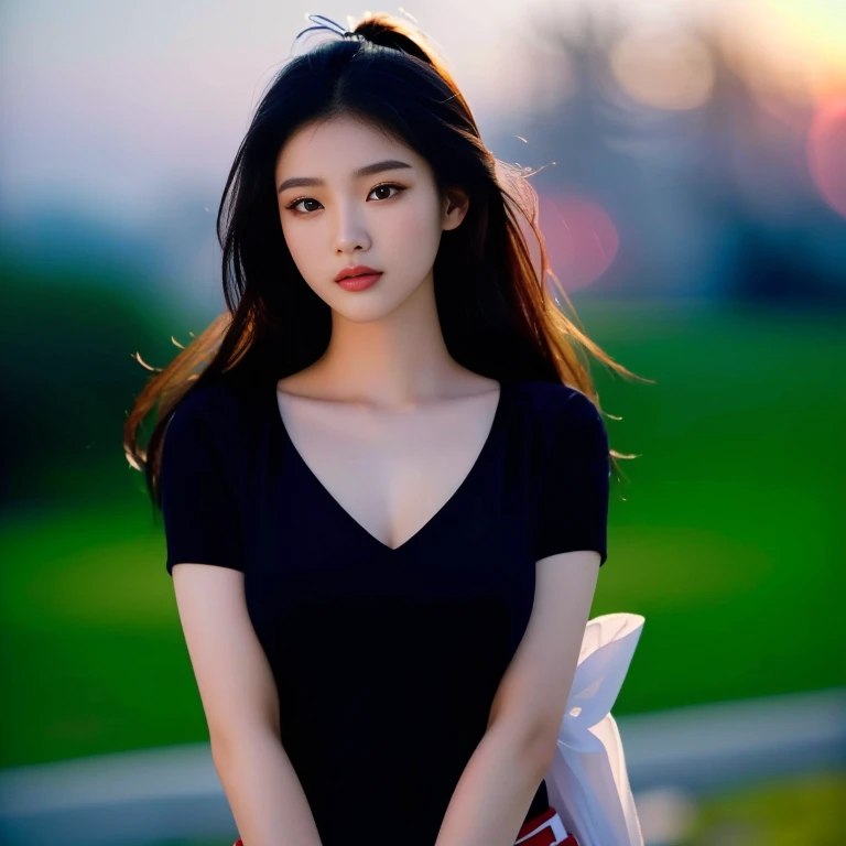 Araffe woman, beautiful,ponytail, long hairลอยปลิวขึ้น,black eyes, ผู้หญิงlong hairชาวเอเชียตะวันออกเฉียงใต้ที่มีใบหน้ากลม, Large chest measures 38 inches., Warm light, morning sun, long hair,black eyes,abdominal muscles, The body is beautiful and strong., rounded chest, (digital painting, HDR, high contrast), 3-D, 8K, 45,000,000 pixcls,Asian girl, Gorgeous Chinese model, Japanese model, beautiful asian woman, Japanese goddess, Very beautiful girl., beautiful young woman, very beautiful woman, Attractive and beautiful, sexy girl, Asian girl, beautiful female model, jaw-dropping beauty, ใบหน้าและร่างกายที่น่าดึงดูดarafed woman in a red uniform posing for a picture, red uniform, Wearing a red captain's uniform, young woman wearing uniform, Wearing a headmaster's uniform, JK uniform, Rin Tohsaka, wear restaurant uniform rr, wear red dress, red shirt, Wear a red formal dress, pilot suit, red dominating, cool red shirt, wearing red shirt