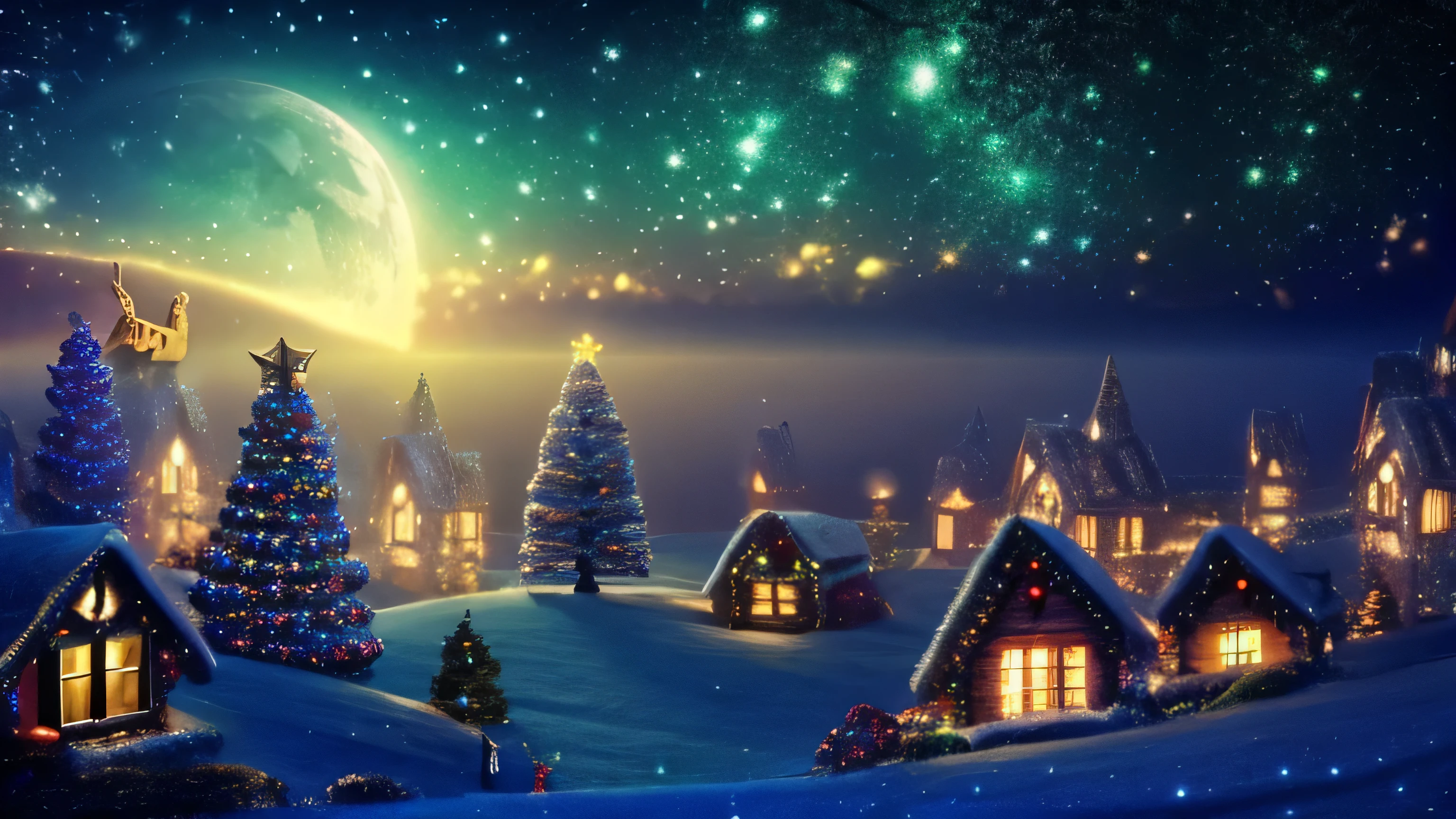 Fantasy, Christmas Scenery, night