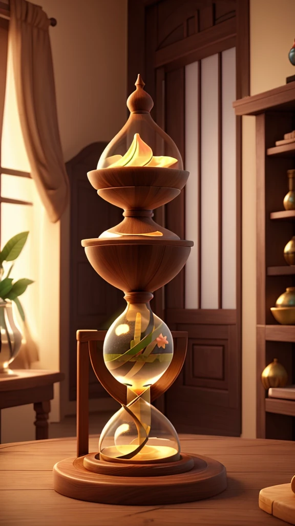 A lush 3D representation of (God and  Jesus) with an hourglass