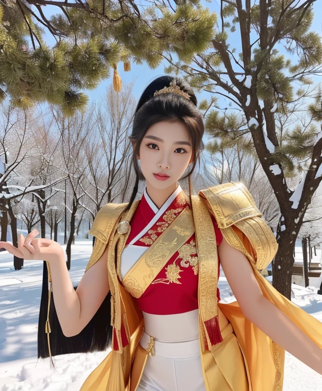Araffe woman, beautiful,ponytail, long hairลอยปลิวขึ้น,black eyes, ผู้หญิงlong hairชาวเอเชียตะวันออกเฉียงใต้ที่มีใบหน้ากลม, Large chest measures 38 inches., Warm light, morning sun, long hair,black eyes,abdominal muscles, The body is beautiful and strong., rounded chest, (digital painting, HDR, high contrast), 3-D, 8K, 45,000,000 pixcls,Asian girl, Gorgeous Chinese model, Japanese model, beautiful asian woman, Japanese goddess, Very beautiful girl., beautiful young woman, very beautiful woman, Attractive and beautiful, sexy girl, Asian girl, beautiful female model, jaw-dropping beauty, ใบหน้าและร่างกายที่น่าดึงดูดarafed woman in a red uniform posing for a picture, red uniform, Wearing a red captain's uniform, young woman wearing uniform, Wearing a headmaster's uniform, JK uniform, Rin Tohsaka, wear restaurant uniform rr, wear red dress, red shirt, Wear a red formal dress, pilot suit, red dominating, cool red shirt, wearing red shirt