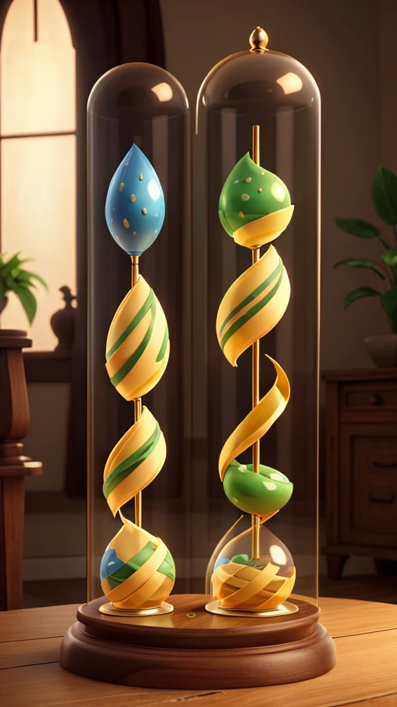 A lush 3D representation of (God and  Jesus) with an hourglass