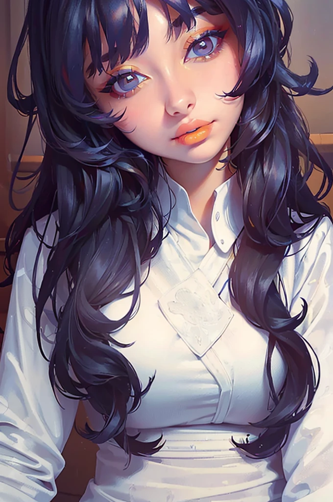 8K, Best Quality, 1girl, (skindentation), Night, (Dark), Clear Background Indoors, (People), Beautiful Bangs, Gorgeous,, (Clothing and Uniform:1.3),Soft Lighting, Attractive, Dark Room, (Mouth Closed:1.2, Beautiful Eyes, Detailed Eyes, Detailed Iris, Beautiful Lips, Beautiful Nose, Beautiful Face),(Primary Colors:1.5)