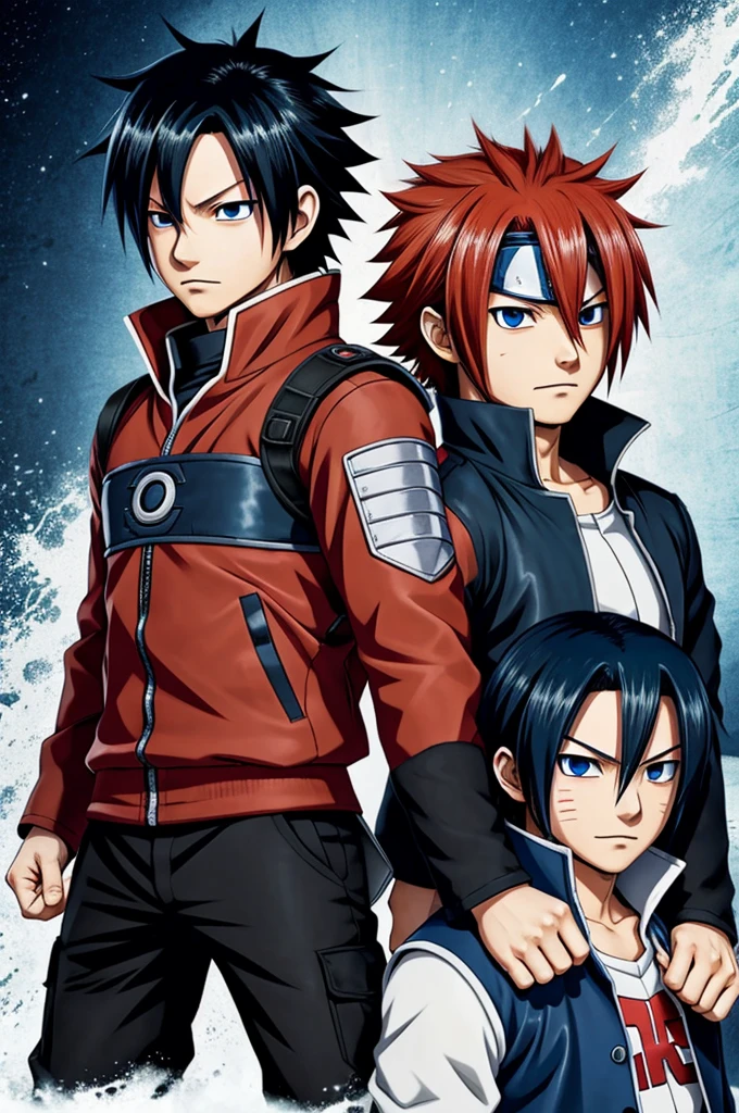 Image of todoroki shoto of boku no hero and sasuke uchiha of naruto, Together