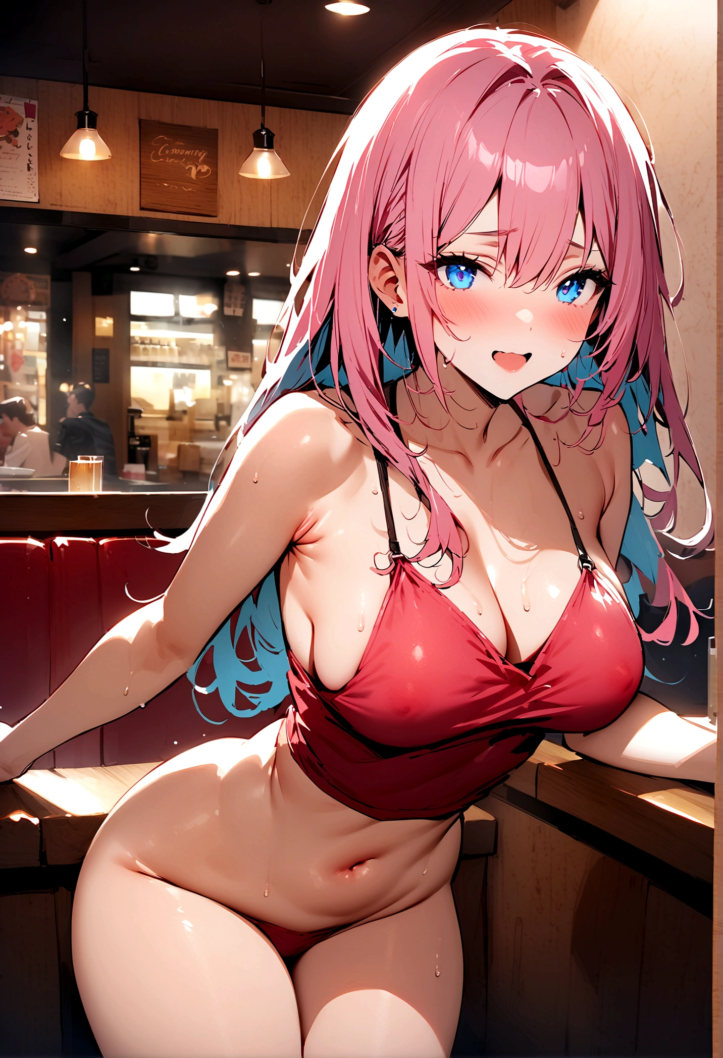Highest quality,masterpiece,Extreme customer service,Restaurant,Erotic,Almost naked