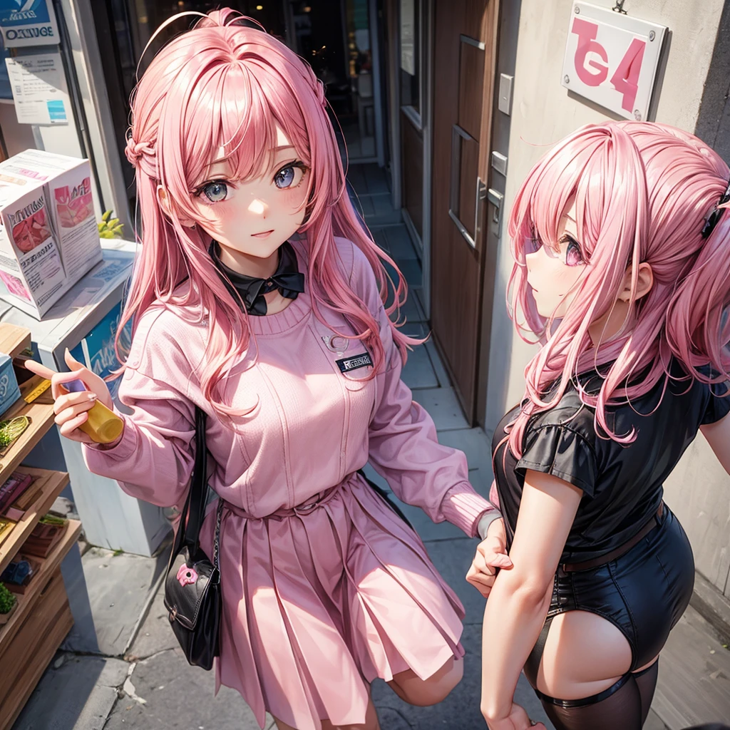 GAL pink hair Y2K