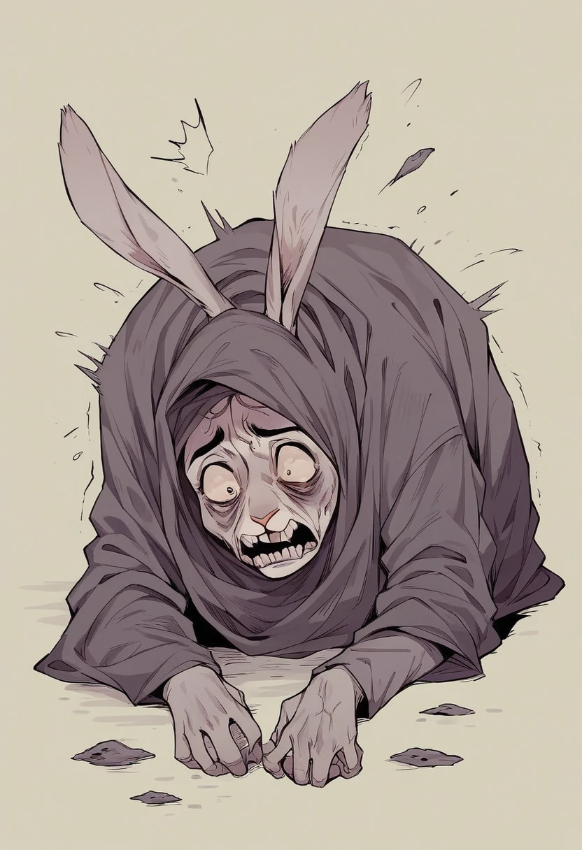 Watership down, fiver, rabbit, afraid, nightmare, fear, anxiety, horror darkness, hare, in the style of macabre