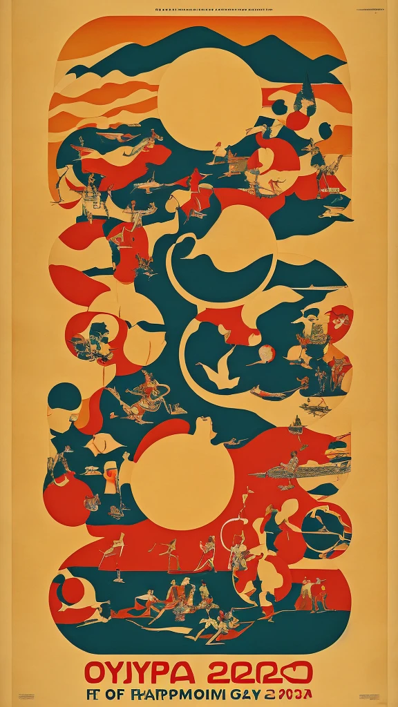 Aural design of an Original Poster for the Olympic games 2036