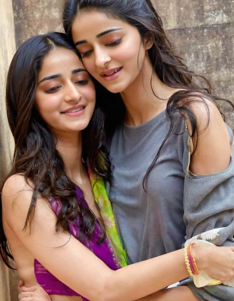 Naked hot Ananya pandey kissing a **** 