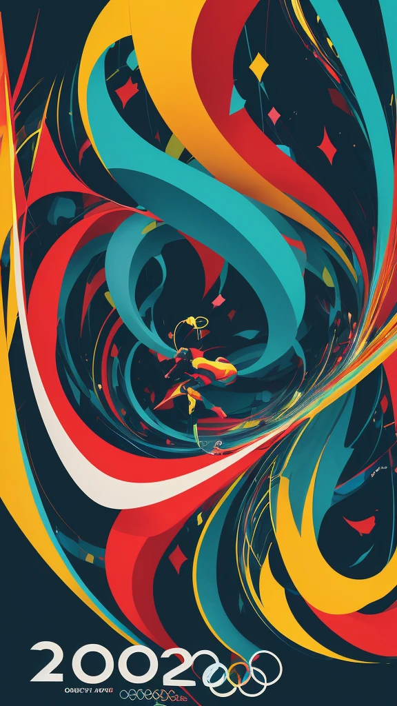 A detailed, futuristic and vibrant poster design for the 2036 Olympic Games, featuring a dynamic athlete figure in motion, surrounded by abstract geometric shapes and dynamic lines, conveying a sense of energy and movement. The design incorporates a bold color palette of blues, greens and metallic accents, creating a striking and visually arresting composition. The overall aesthetic is a harmonious blend of modern minimalism and cutting-edge design, capturing the spirit and excitement of the Olympic event.
