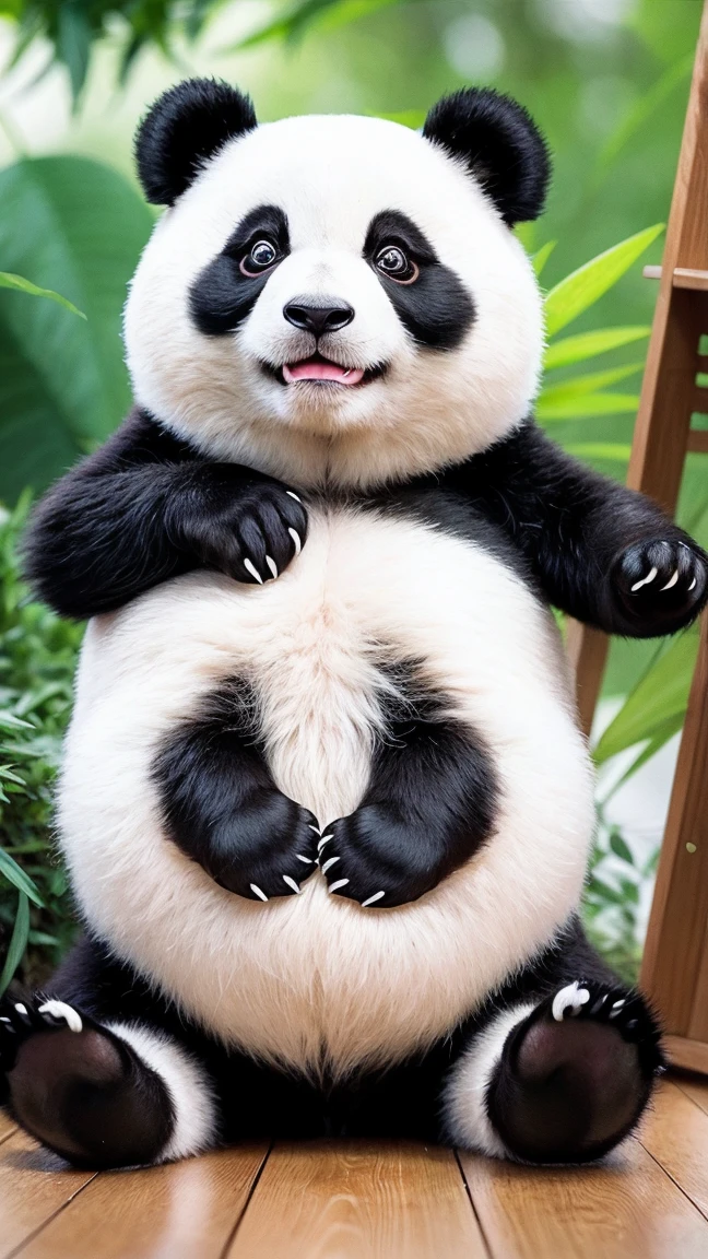 panda bear sitting on the ground looking sleepy, cute panda, adorable digital painting, cute detailed digital art, panda, cute digital art, panda panda panda, a cute giant panda, cute detailed artwork, cute animal, cute forest creature, cute illustration, a beautiful artwork illustration, “portrait of a cartoon animal, digital painting, white background