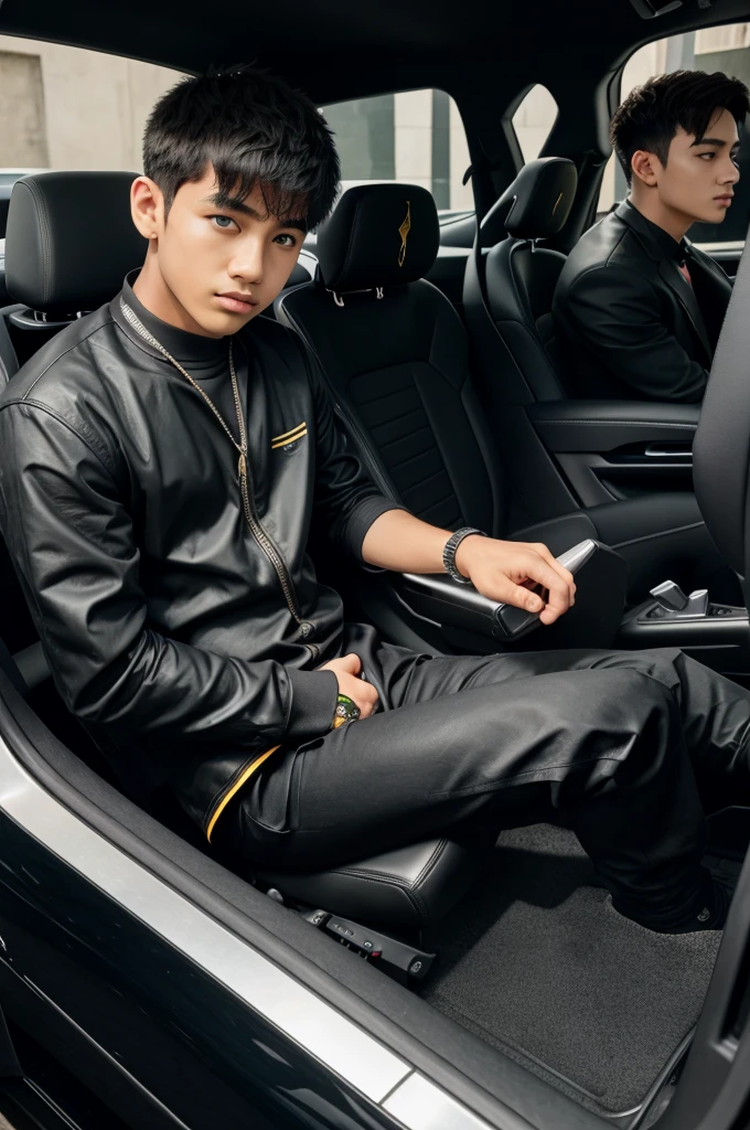 A lod boy
He is in his banglo
And car Lamborghini