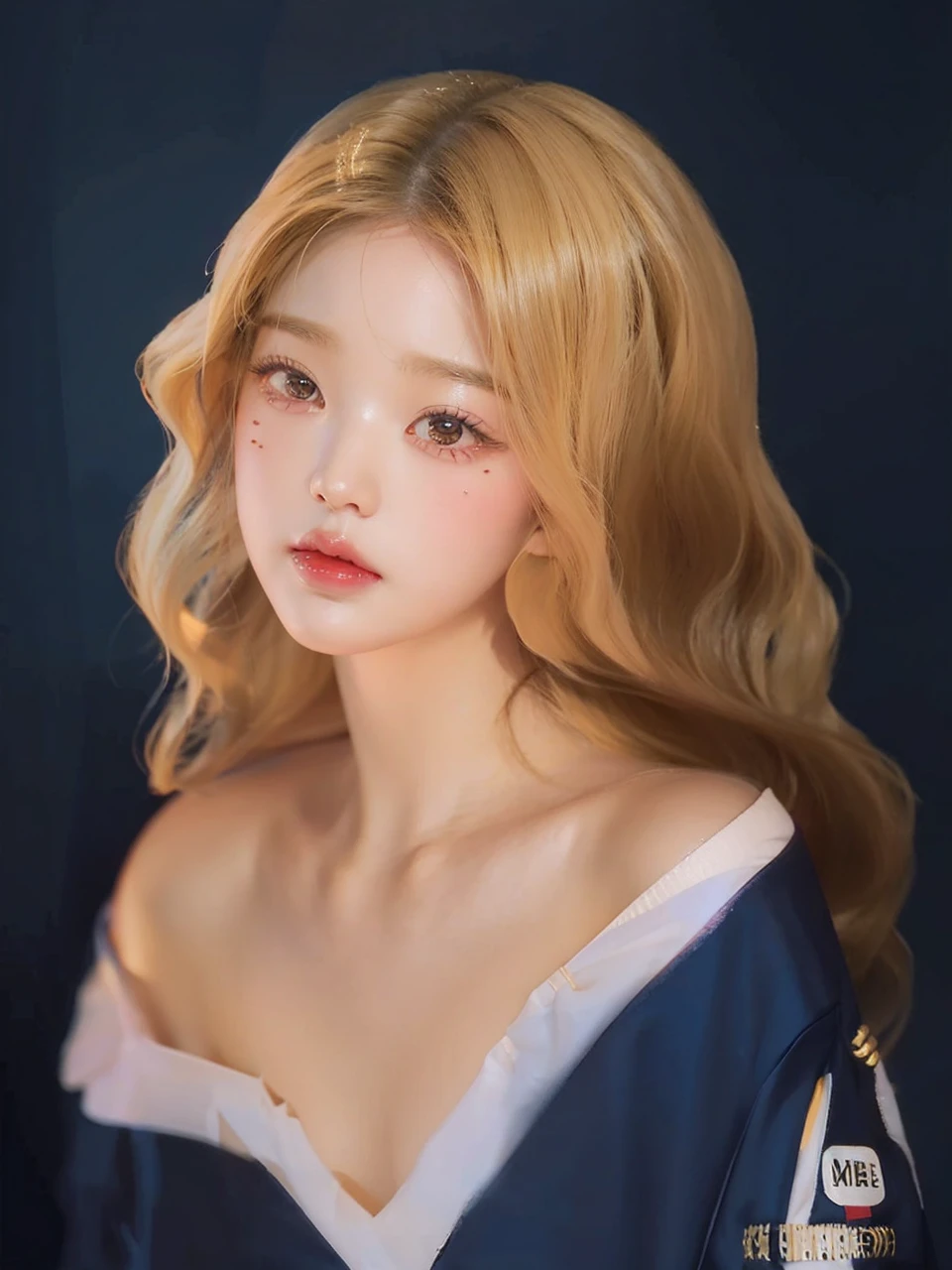 Jang Wonyoung, Wonyoung, doll, full lips, court lady, blonde, Blonde, long hair.