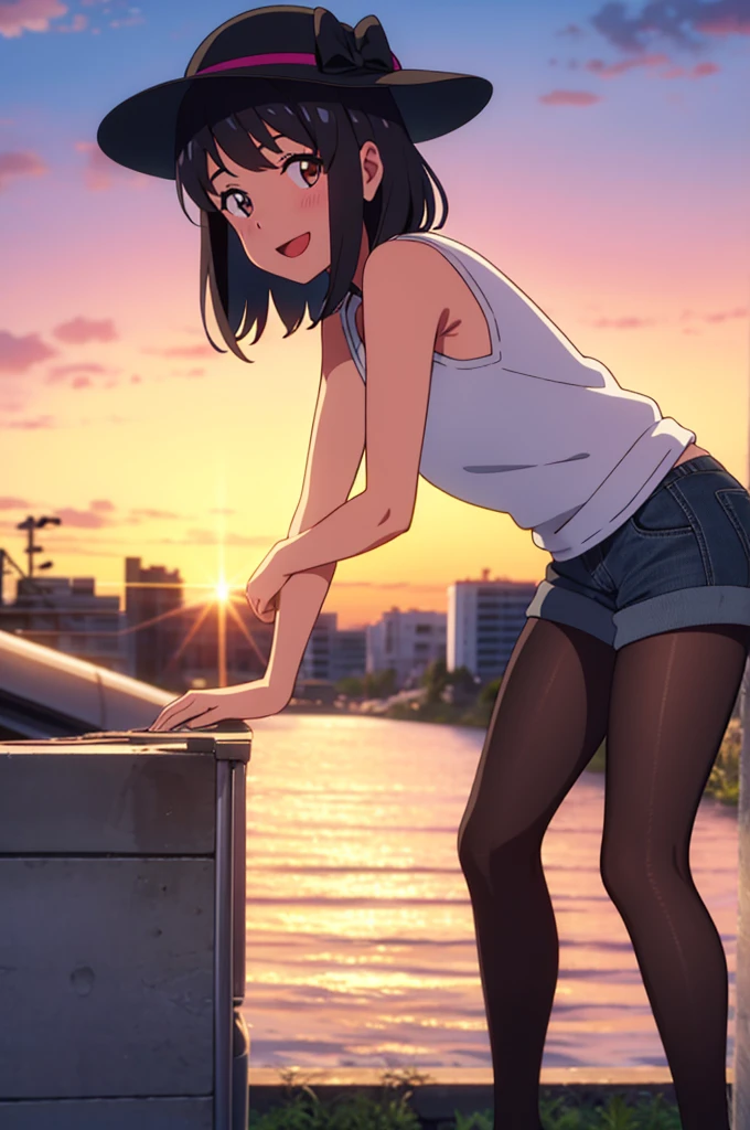 A girl with a short black bob haircut and small breasts is wearing a skirt and is topless on a train. She is crying in disgust as a molester sucks her nipples.
