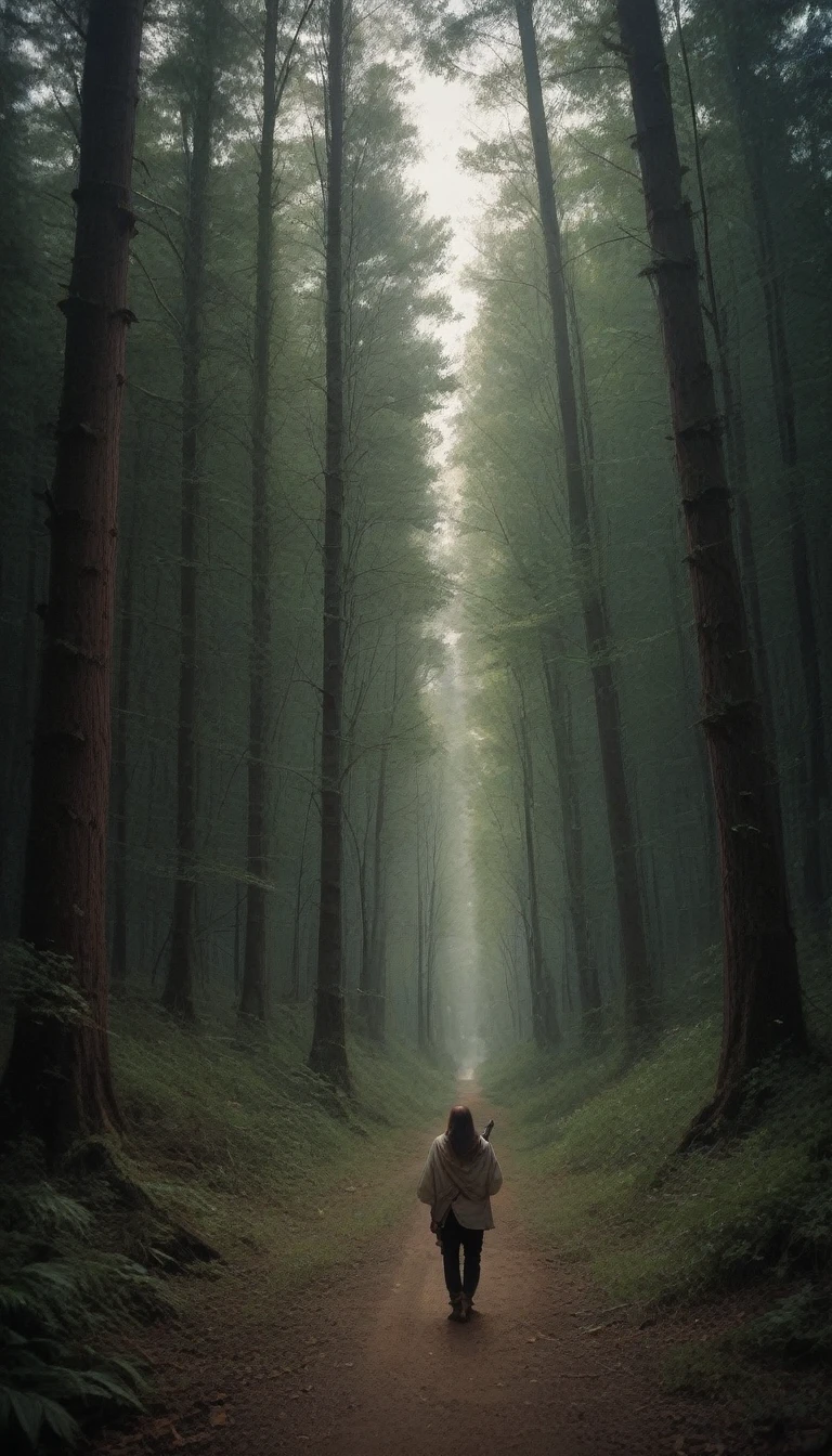 There is a creature in the forest,Human-like appearance,Brown hair all over the body,Ultra-detailed(best quality,4K,8K,High level,masterpiece:1.2),Ultra Detailed,(lifelike,Photo real,Photo real:1.37),Highly detailed animals,Complex patterns,Realistic lighting,Fantasy Creatures
