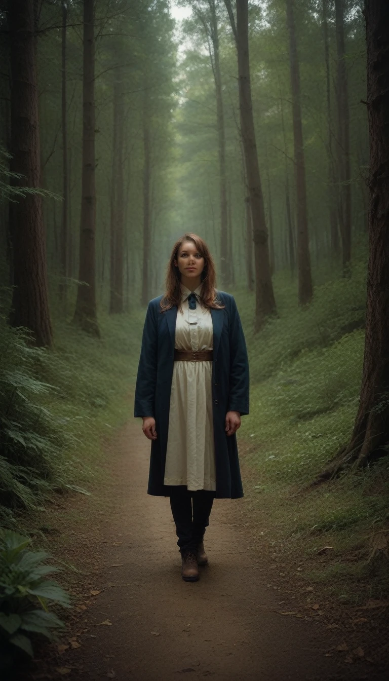 There is a creature in the forest,Human-like appearance,Brown hair all over the body,Ultra-detailed(best quality,4K,8K,High level,masterpiece:1.2),Ultra Detailed,(lifelike,Photo real,Photo real:1.37),Highly detailed animals,Complex patterns,Realistic lighting,Fantasy Creatures