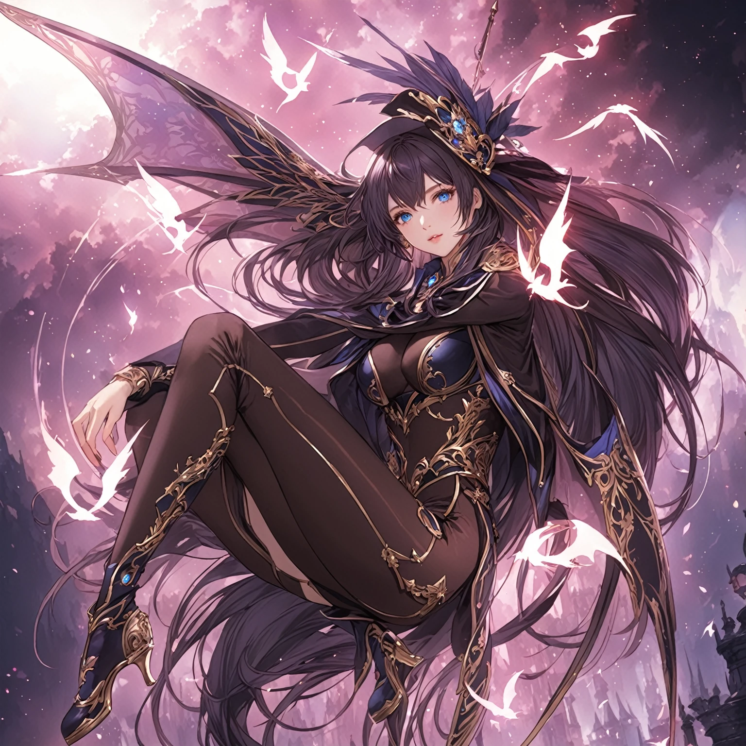 masterpiece, best quality, good quality, Fantasy aesthetics, Highly detailed, shadowverse style, female, blue eyes