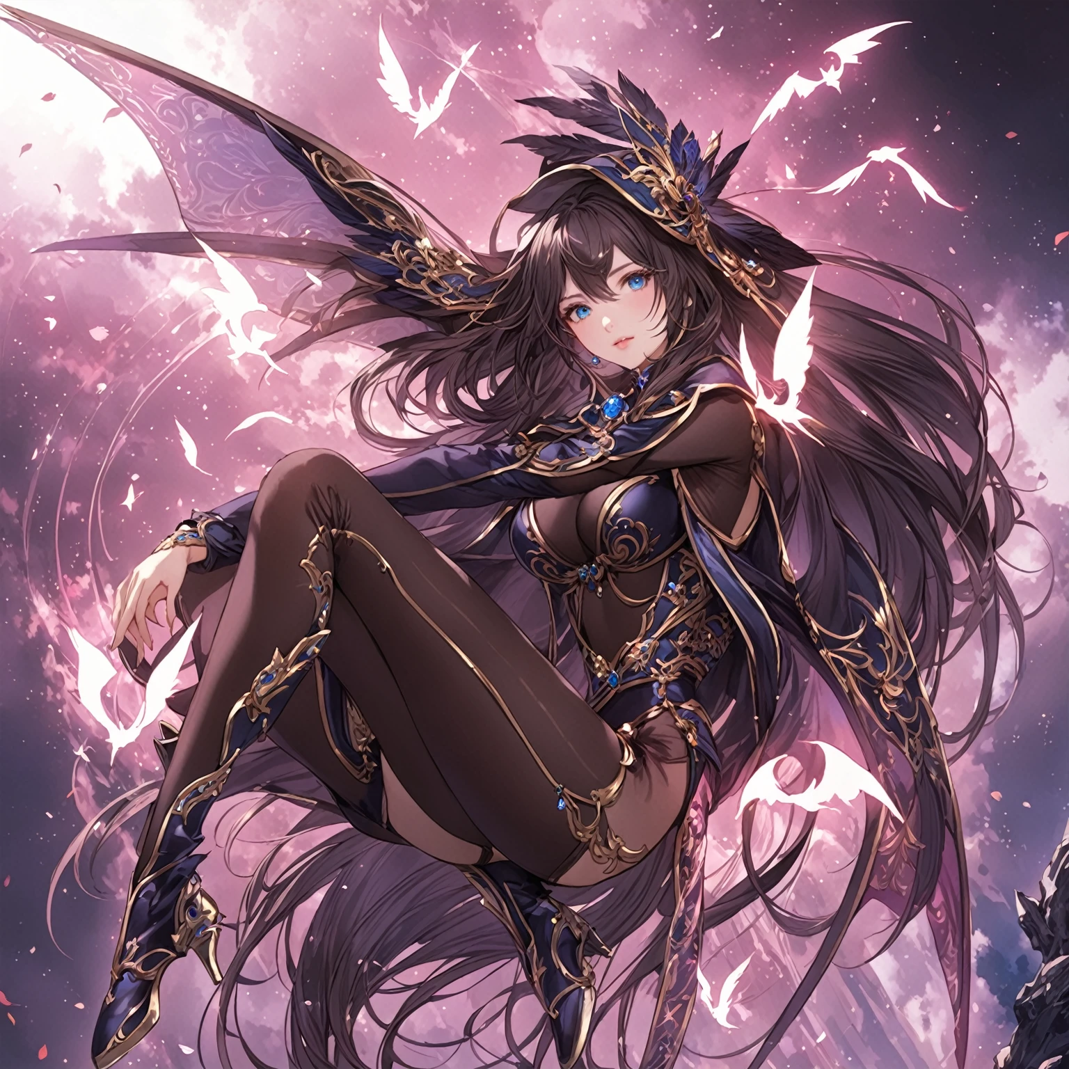 masterpiece, best quality, good quality, Fantasy aesthetics, Highly detailed, shadowverse style, female, blue eyes