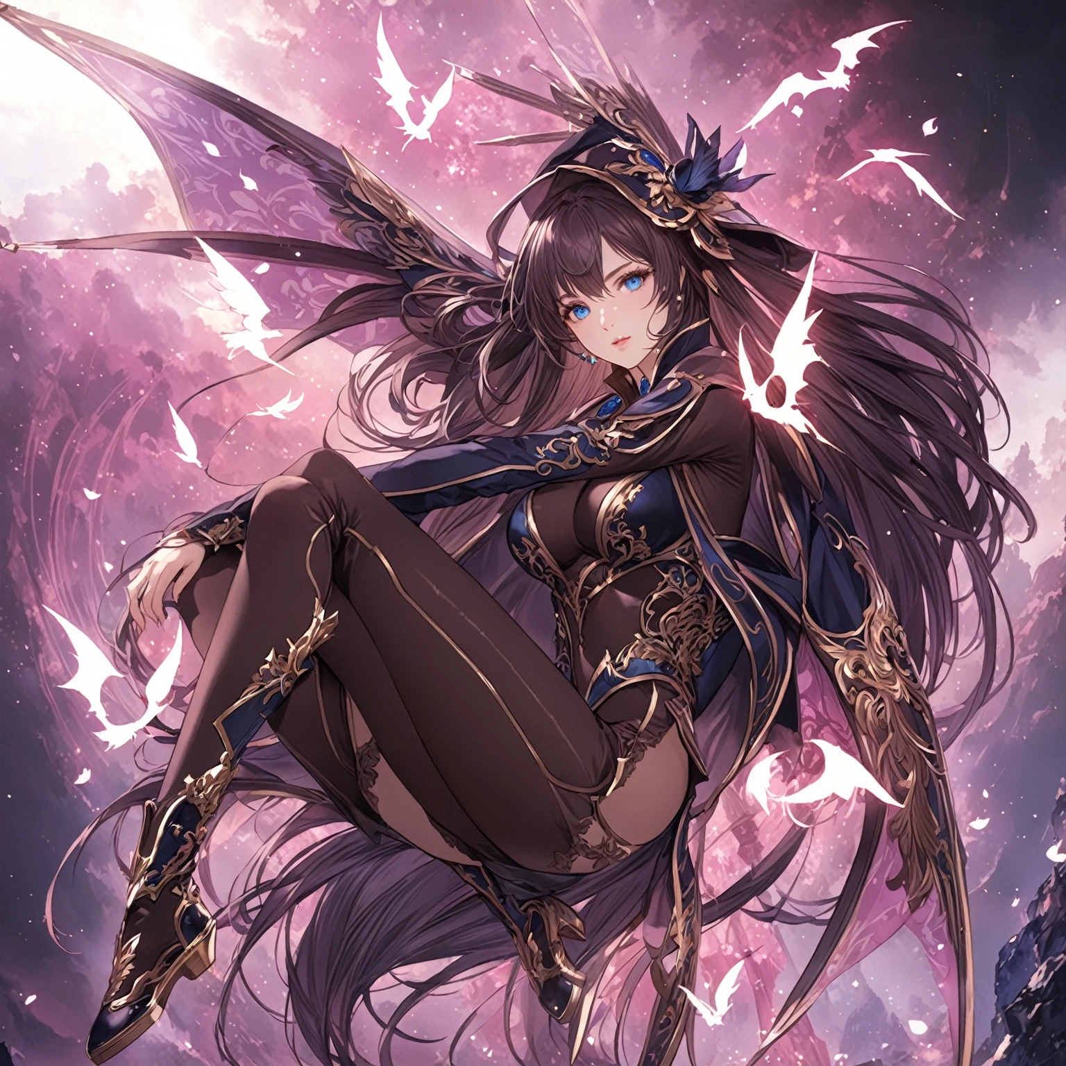 masterpiece, best quality, good quality, Fantasy aesthetics, Highly detailed, shadowverse style, female, blue eyes