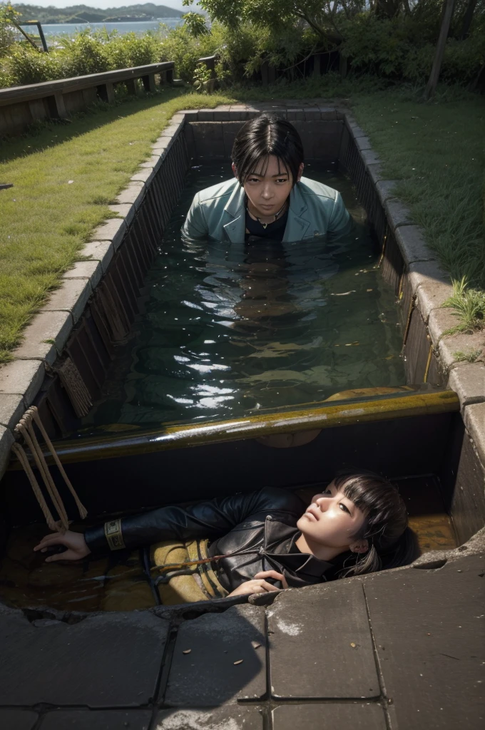 kamisato looking at the sunken ship 