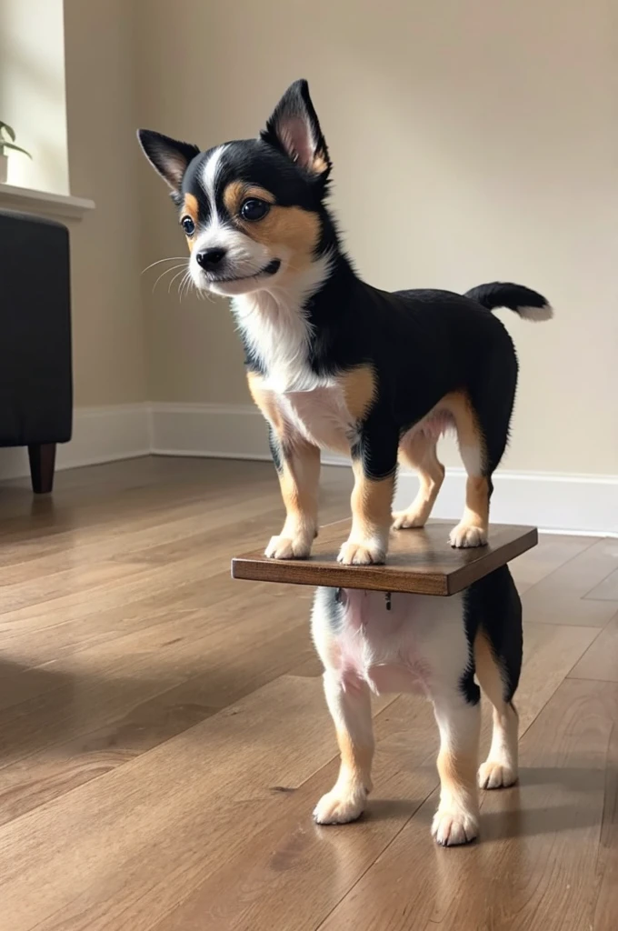 Cute small dog standing on two legs