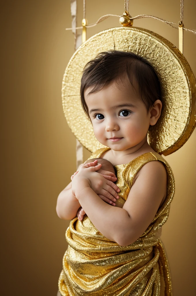 Baby Jesus golden background