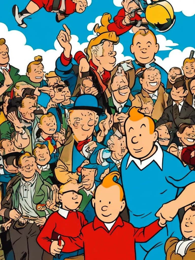 Tintin is from Hergé's comics, but this is a poster for Tarantino's new film in muted, cinematic colors.