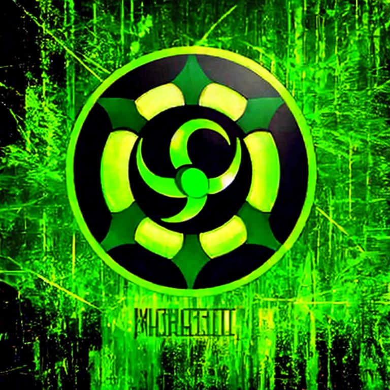 (masterpiece, Best quality:1.2), logo green symbol, single biohazard, 2012 unrealistic, аэро-флэт