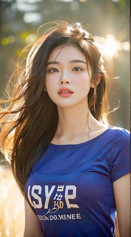 Araffe woman, beautiful,ponytail, ผู้หญิงlong hairชาวเอเชียตะวันออกเฉียงใต้ที่มีใบหน้ากลม, Chest circumference measures 38 inches., Warm light, morning sun, long hair,black eyes,abdominal muscles, The body is beautiful and strong., The chest is rounded and rounded., (digital painting, HDR, high contrast), 3-D, 8K, 45,000,000 pixcls,Asian girl, Gorgeous Chinese model, Japanese model, beautiful asian woman, Japanese goddess, Very beautiful girl., beautiful young woman, very beautiful woman, Attractive and beautiful, sexy girl, Asian girl, beautiful female model, jaw-dropping beauty, Attractive face and body, golden eyes details, long hair, stand, close to the viewer, Chinese style, Chinese girl,