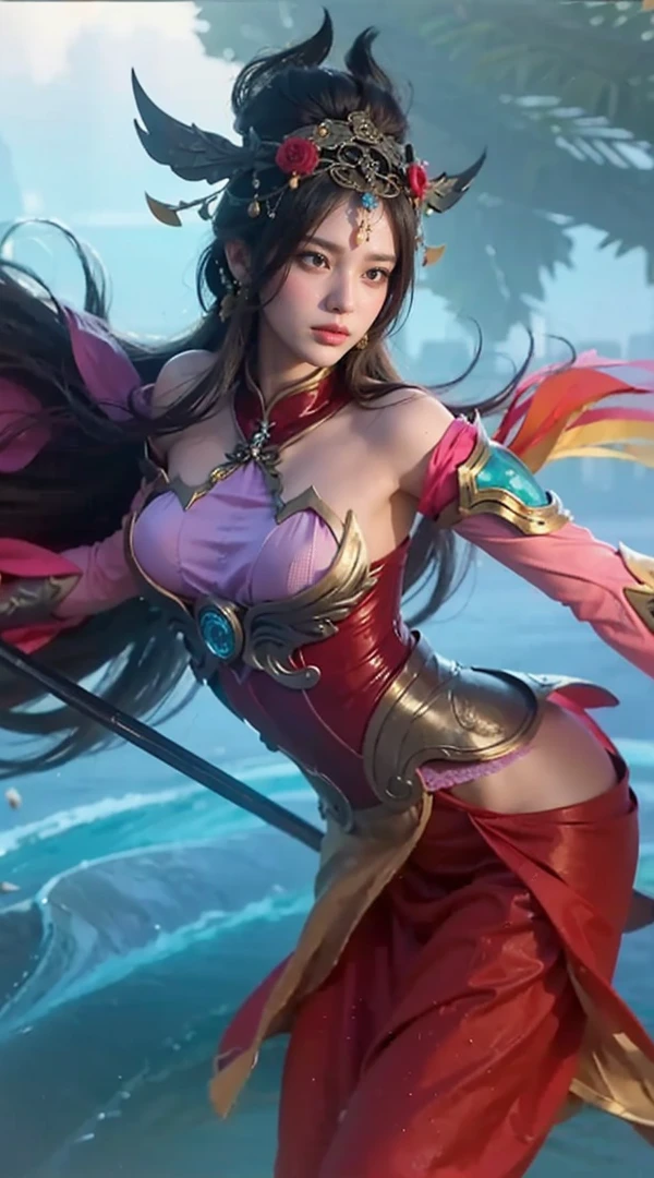 a close up of a girl or woman (K-Pop idol), detailed hair , big booobs ,  shadowbringers cinematic, 4 k detail fantasy, a beautiful fantasy empress, game cg, xianxia fantasy, xianxia hero, 2. 5 d cgi anime fantasy artwork, cinematic goddess close shot, ruan jia and artgerm, wow 4 k detail fantasy, hyper-detailed fantasy character, high definition, hyper- detailed,perfect, fantastic, detailed facial and body skin texture, detail vagina (pussy), detail eyes, detailed everything.