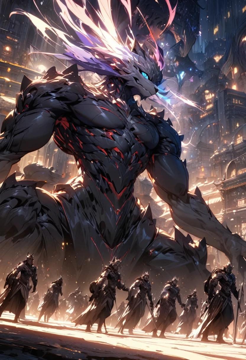 Top quality, best quality, High-quality illustrations, masterpiece, Ultra-high resolution, Detailed background,6+boys, 6+Girls, absurd(Very detailed and beautiful face and eyes)Perfect anatomical structure, Express, Caustic lines, Light, Dynamic Lighting, Light Particles, 镜头Light晕, shadow(Wildlife, Furry personification)Various postures, Dynamic Angle,