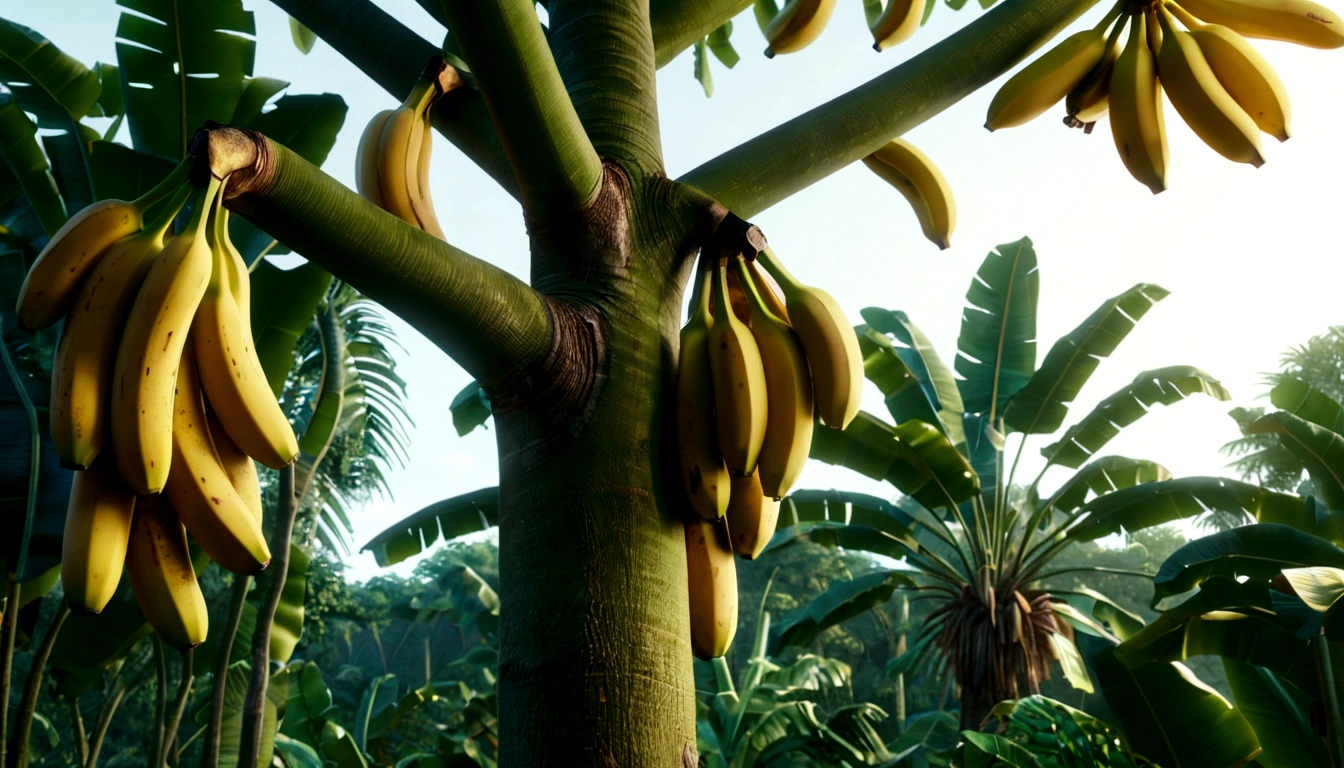 tree and Banana foods real natural realistic
