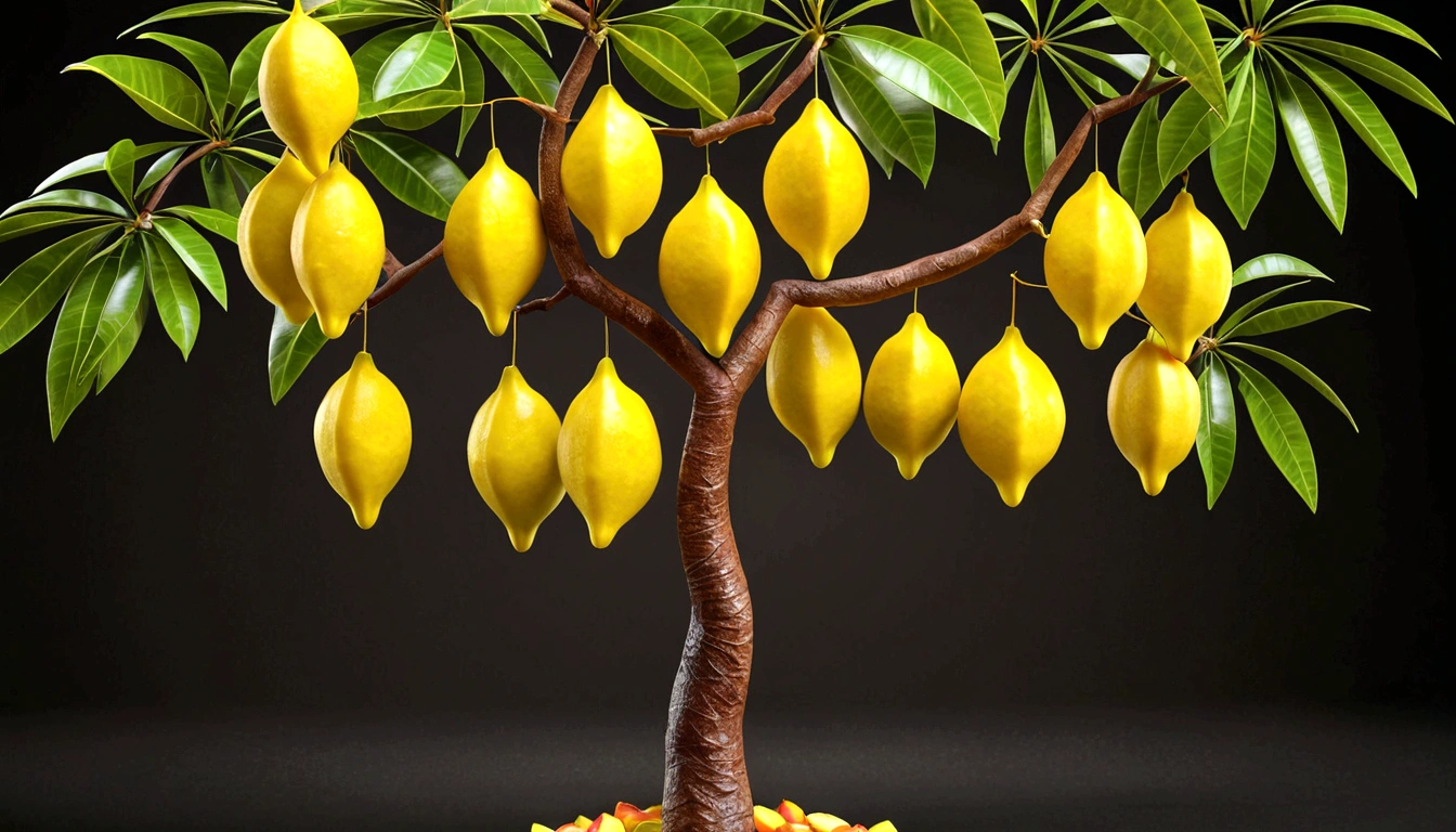 Tree with Carambola foods real natural realistic