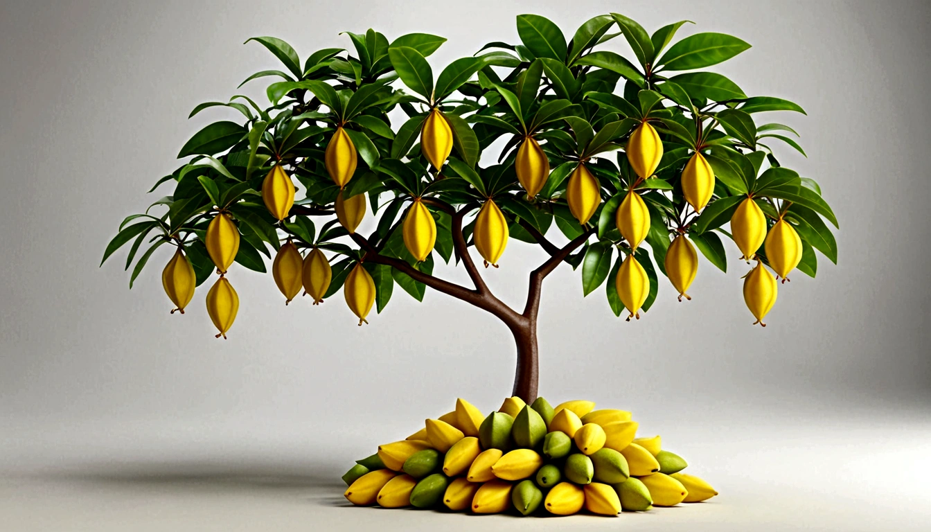 Tree with Carambola foods real natural realistic