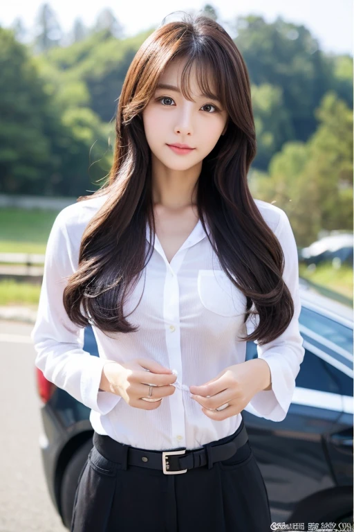 policewoman、Korean women、Small waist、Long Hair、Beautiful skin、Beautiful eyes、Lost clothes