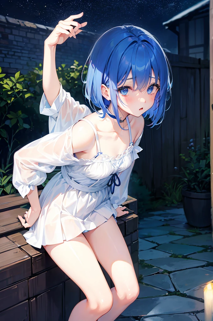M-shaped legs、のPanties、Leaning forward、 hair over one eye, blue hair, short hair,、garden、night、、Pale blue eyes、Blushing、、Random pose、Looks like she's about to cum、Glamorous expression、Blushing、Yellow underwear、Cute underwear、Undressing、、Bedroom、On the bed、M-shaped legs、Random pose,Show your pants、 hair over one eye, blue hair, short hair,、Panties、night、、Pale blue eyes、night、night、Not wearing a bra、、Blushing、lipstick、Perfect hands、Detailed hands、nightのgarden、hand bra