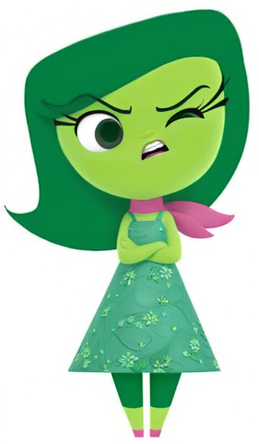 character disgust of inside out pixar, 3D Pixar style, (best quality, 4k, 8k, high resolution, artwork:1.2), Ultra-detailed, (Realistic, photorealistic, photorealistic:1.37), portraits, Des couleurs vives, studio lighting