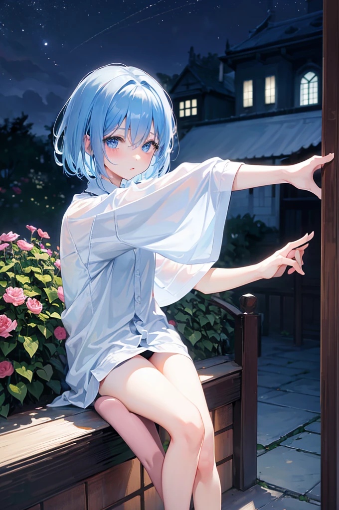 M-shaped legs、黄色のPanties、Leaning forward、 hair over one eye, blue hair, short hair,、garden、night、、Pale blue eyes、Blushing、、Random pose、Looks like she's about to cum、Glamorous expression、Blushing、Yellow underwear、Cute underwear、Undressing、、Bedroom、On the bed、M-shaped legs、Random pose,Show your pants、 hair over one eye, blue hair, short hair,、Panties、night、、Pale blue eyes、night、night、Not wearing a bra、、Blushing、lipstick、Perfect hands、Detailed hands、nightのgarden、hand bra