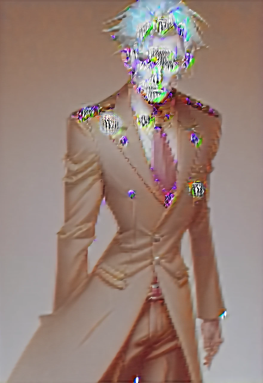 Make a old evil  military blonde anime man in a dark  suit  