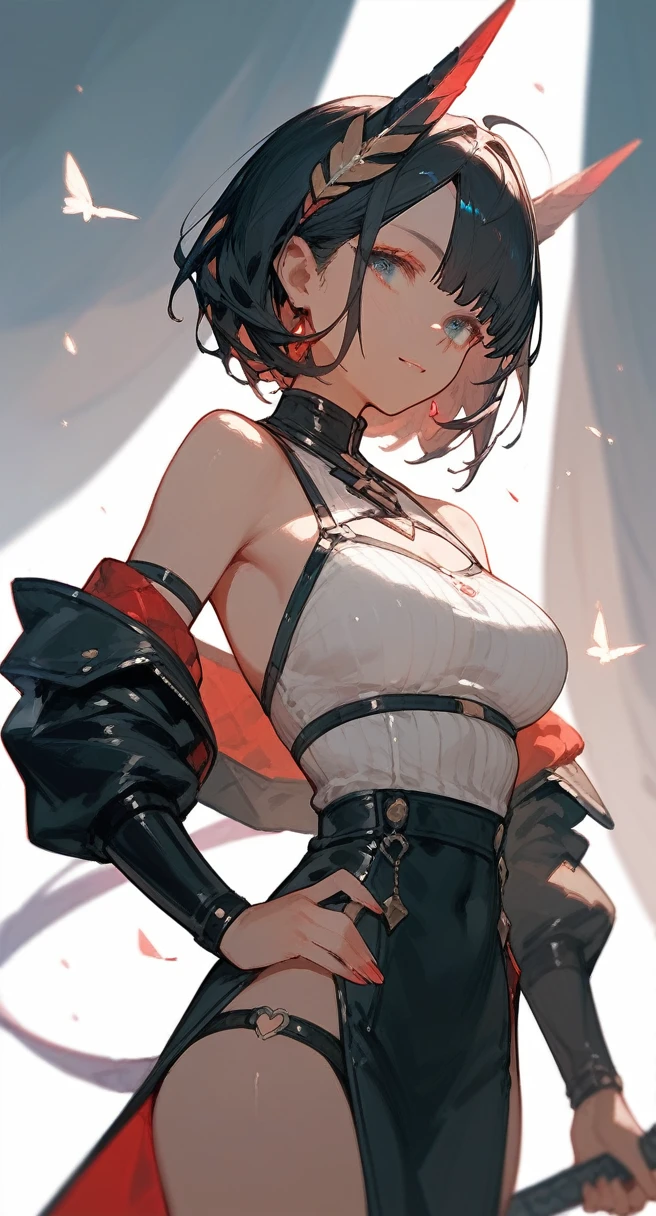 a girl showing her 