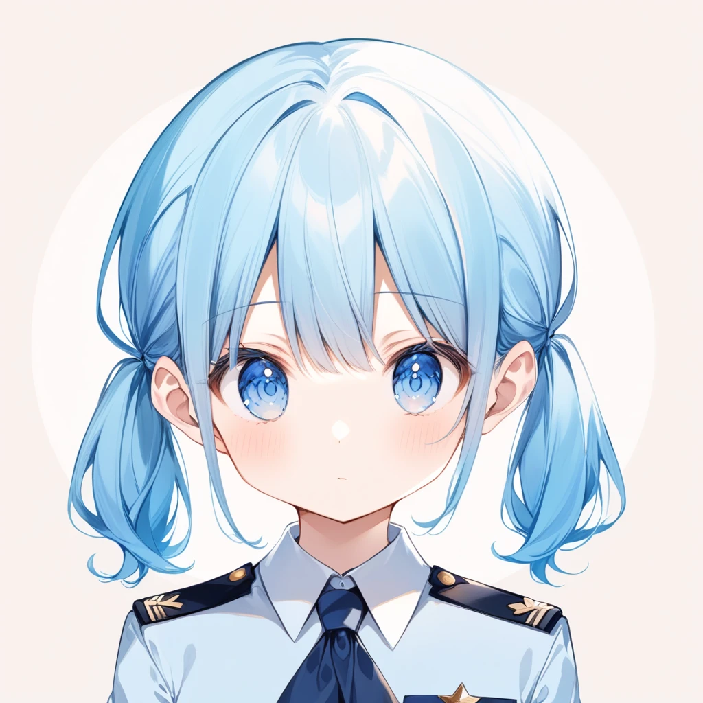 Cute Girls、Light blue hair、Twin tails just below the ears、uniform、Mature、I have nothing、1 person