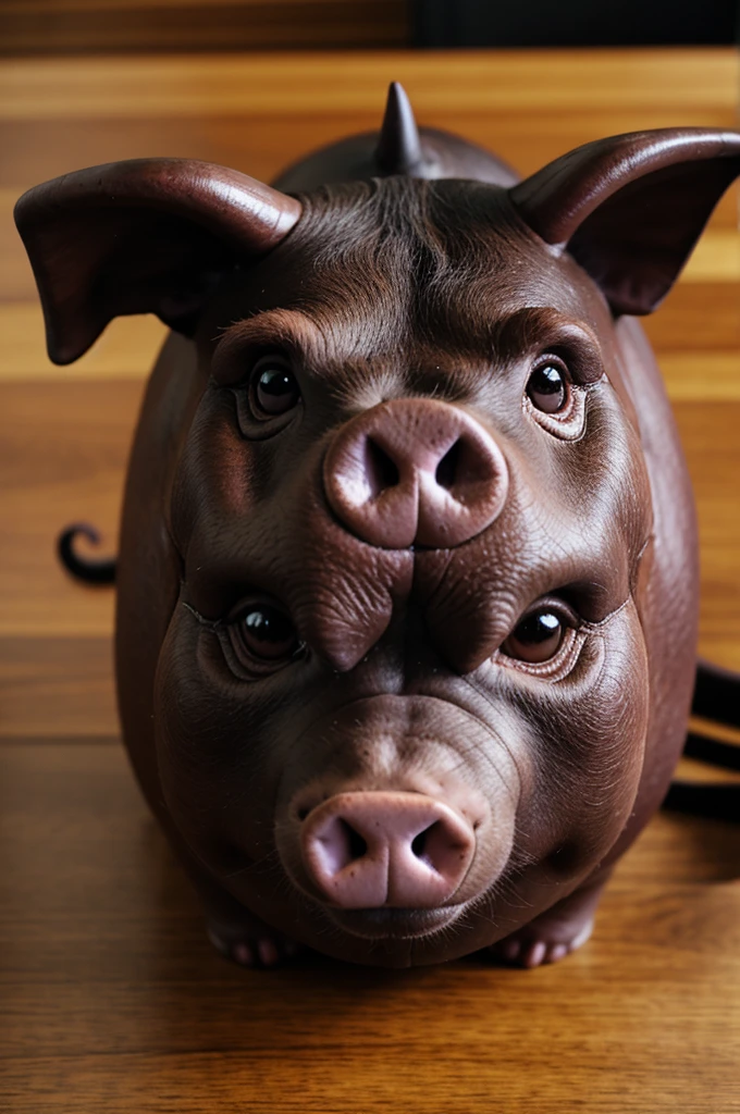 3/4 head pose devil pig head creppy skin