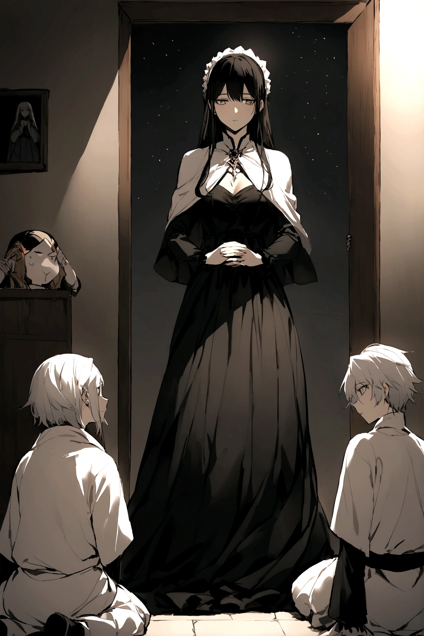 Can you help me separate it by chapters This is a story about a beautiful girl named Midnight , She was born in a Kingdom full of evil and wealth , Her arrival was expected by many and by others they only sought to kill her. , His father, the king, was a proud and heartless man. He liked to see people suffer and he complained about the pain until they died. , his mother the Queen , He was a person, I am a narcissist, he really liked jollery.,he liked about putting people down, she ate the flesh of the people the king killed . The people of the Kingdom were very cold without trusting anyone, full of resentment and suffering, they did not feel cold or heat, they did not have any feelings. , Midnight was born in a cradle of gold when she was born the people of the Kingdom were filled with pride since they had someone else to lead them. , To celebrate his arrival, his parents gave the entire town blood to drink and threw fire into the skies., The people mounted their animals and the skies flew, the floors trembled. , but Midnight was not a normal girl she was pale skinned , with beautifully gray eyes and very black hair , The people of the town said that she was a girl who was going to have a lot of courage and was going to expand her land so that everyone would kneel before her and beg for her life. , But as Midnight grew up she saw what her parents did and she didn't like it, she preferred peace and harmony. , Listening to music and singing, I danced through the corridors of the castle without being able to leave the room. , Her parents realized that Midnight didn't like any of that, so they forced her to kill people and eat them and dress luxuriously. They trained her to cut the throats of her victims and not leave a single trace of them. , She became cold and heartless towards her parents at such a young age she could not be happy although she still had a little happiness left., When Midnight was 10, her parents told her she would have a brother, she didn't show any interest., although inside I was m